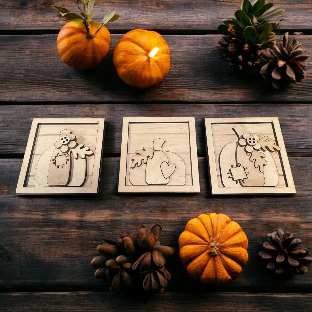 Fall pumpkin trio