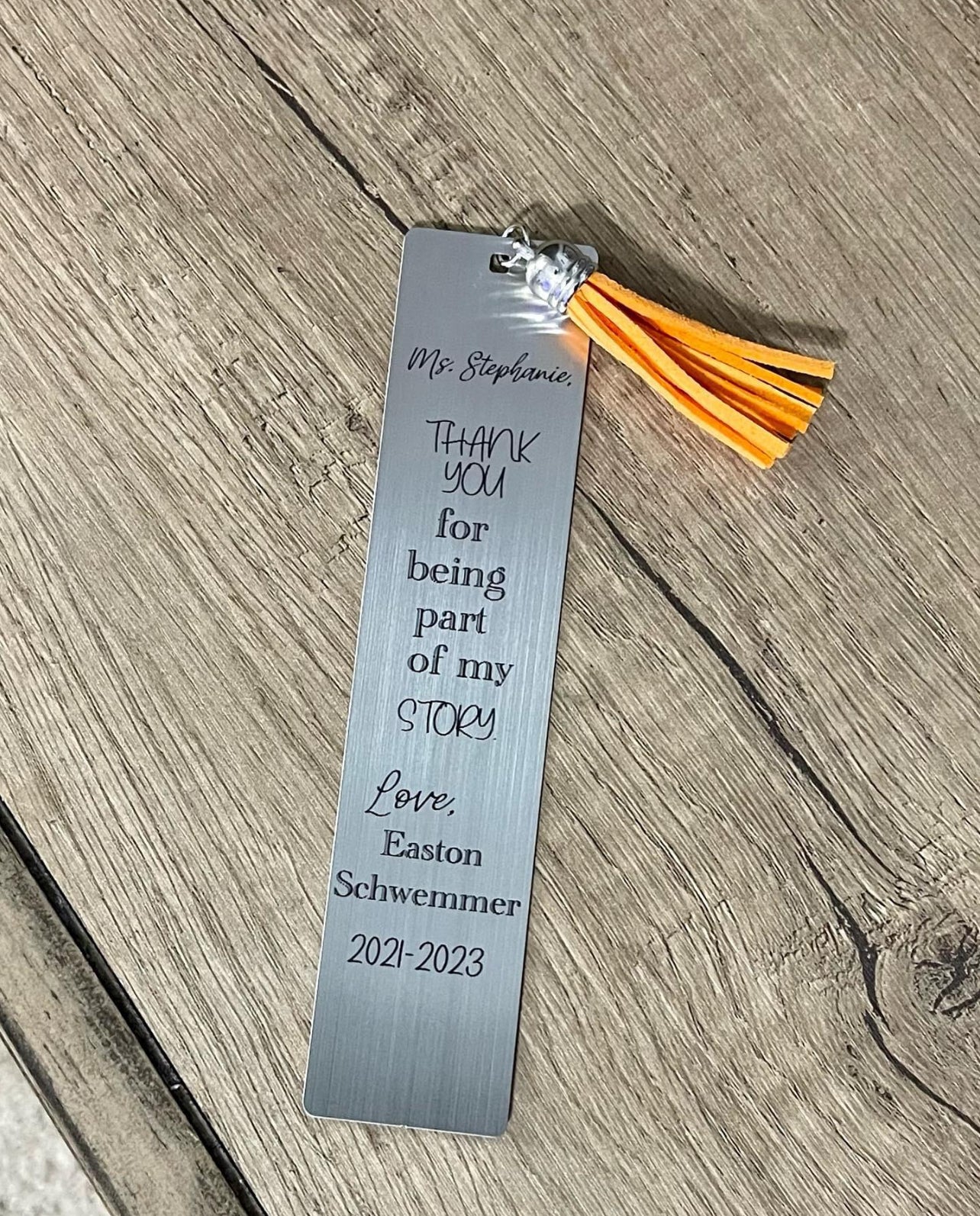 Teacher appreciation bookmark