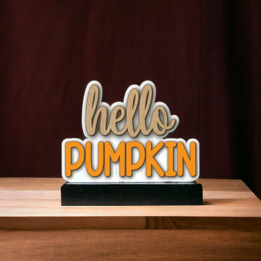 Hello Pumpkin Tier Tray Sign