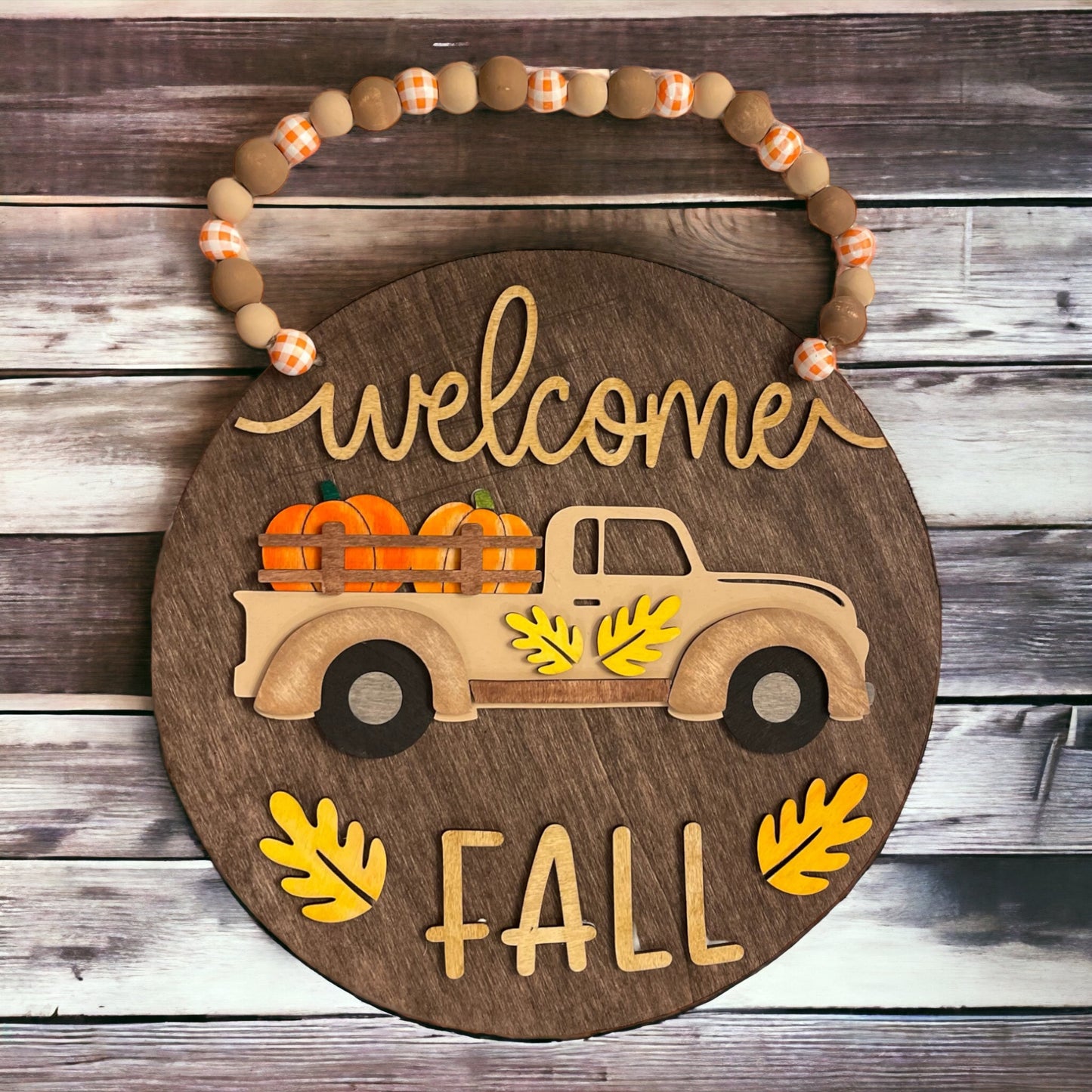 Welcome Fall Wood Round