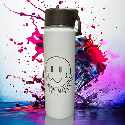 Drippy Smiley Face Sports Water Bottle