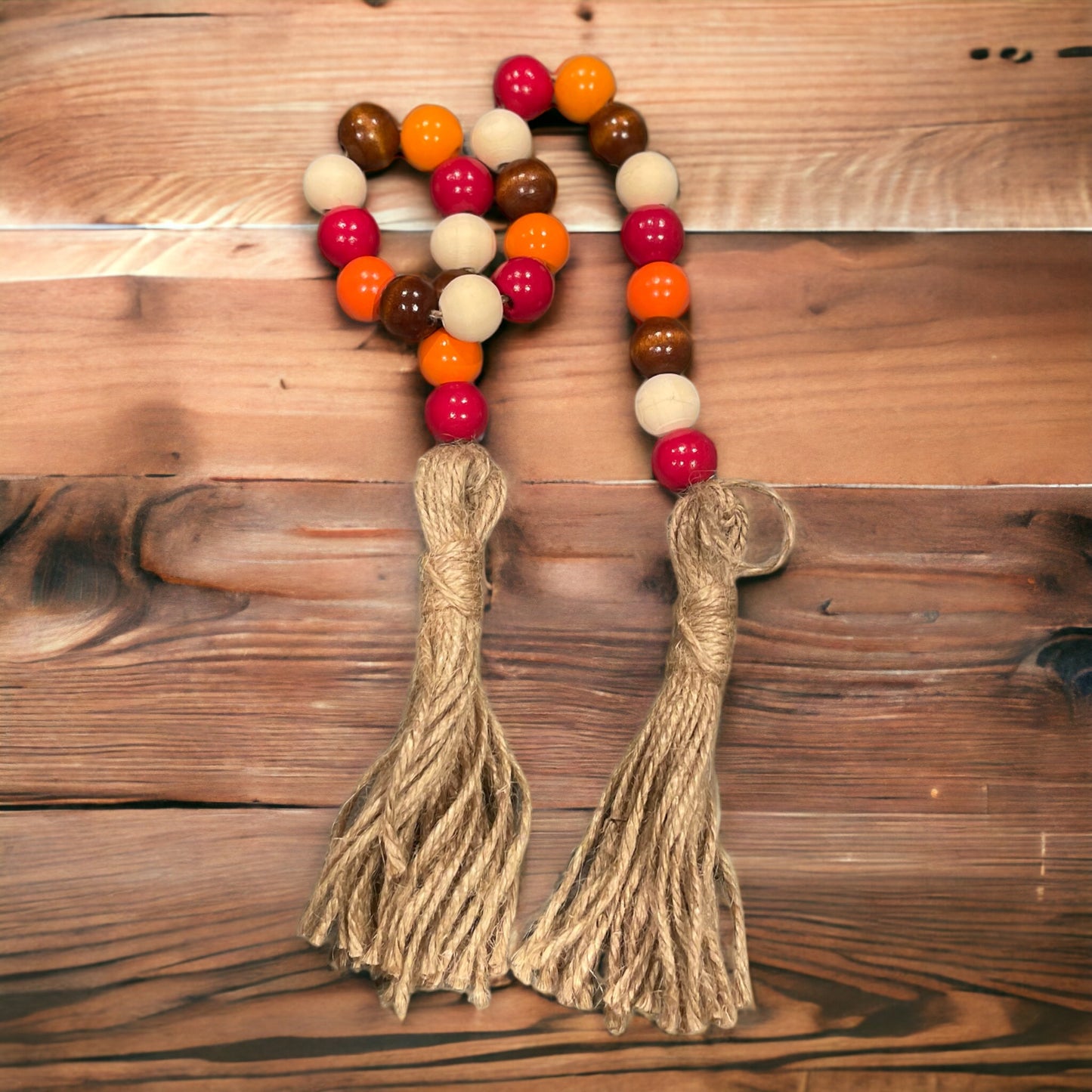 Wood bead garland