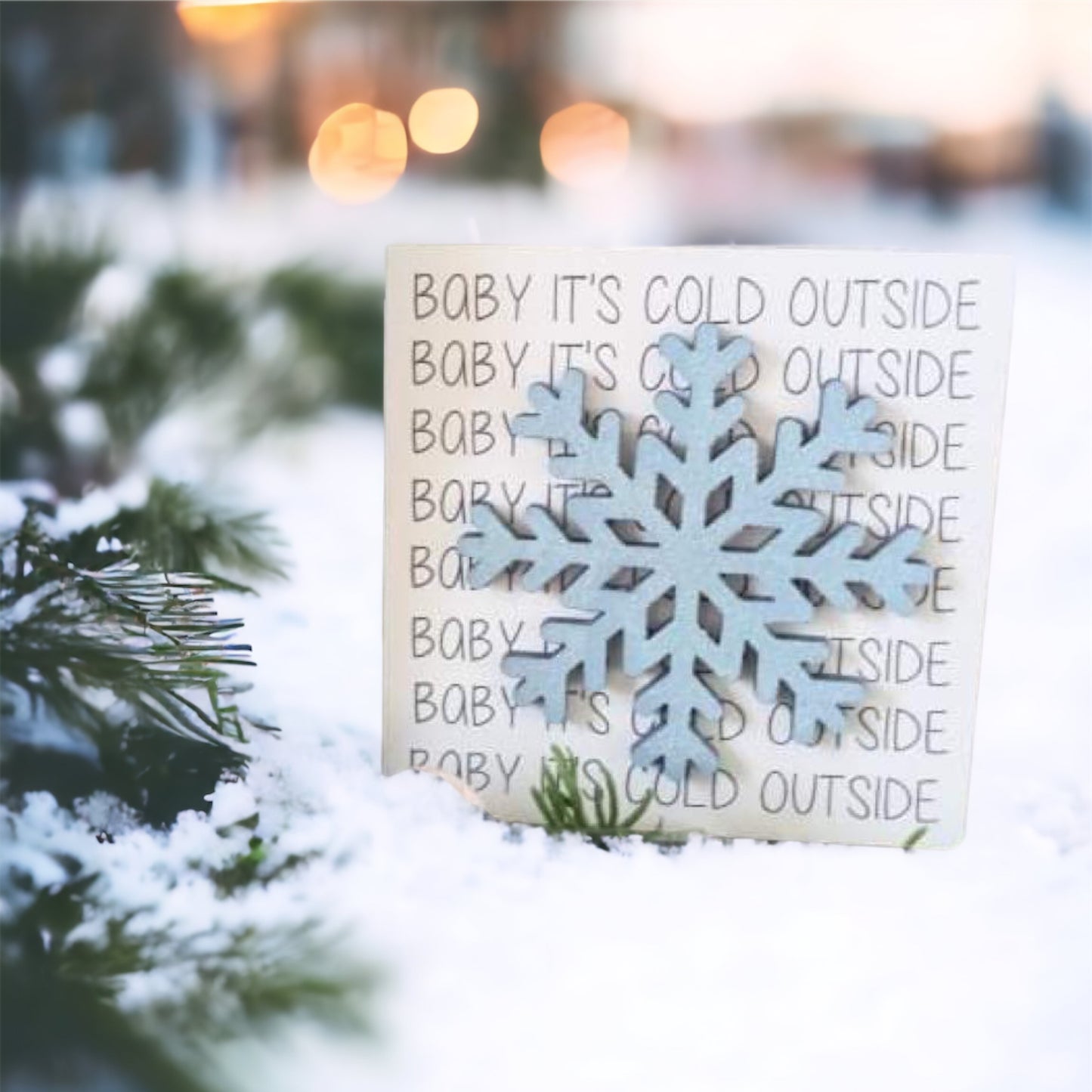 Snowflake Tier Tray Sign