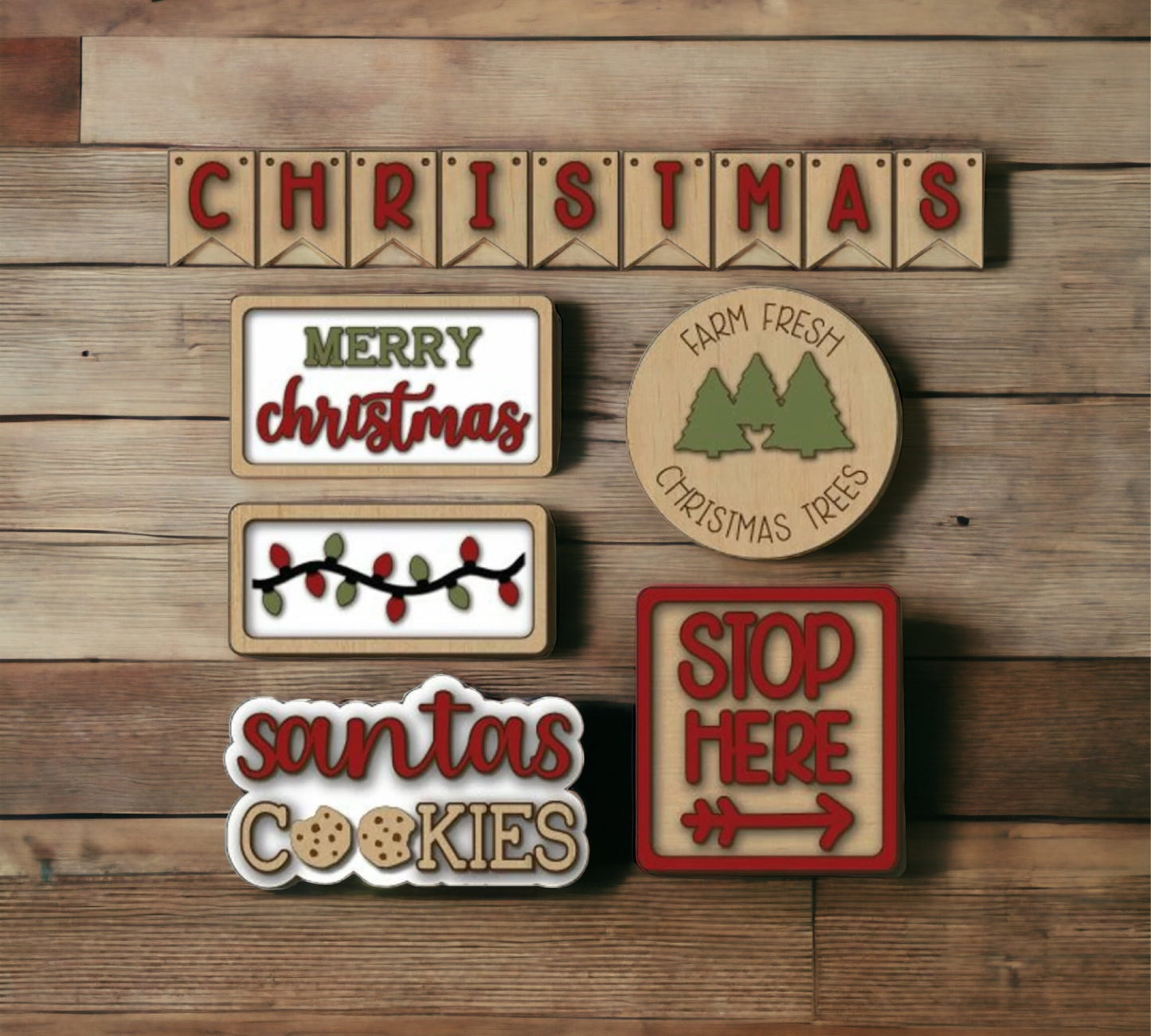 Santas Cookies Tier Tray Set