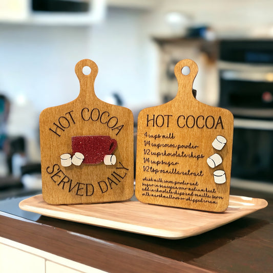 Hot Cocoa Recipe Tier Tray Decor