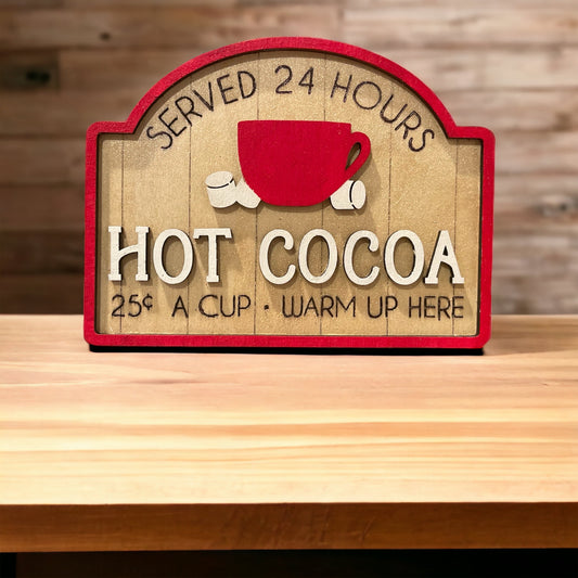 Hot Cocoa Tier Tray Sign