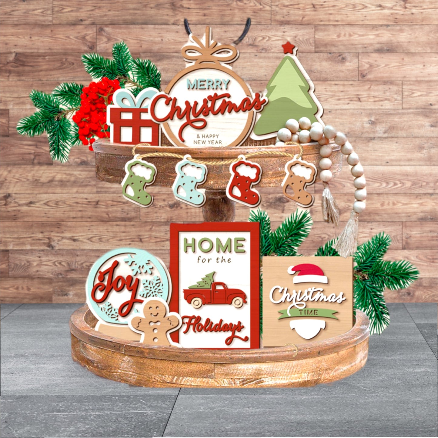 Home For The Holidays Tier Tray Set