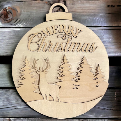 Woodland Merry Christmas Ornament Round