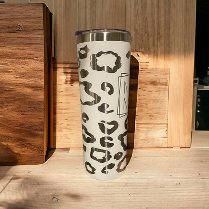 MAMA leopard print 20 oz skinny tumbler